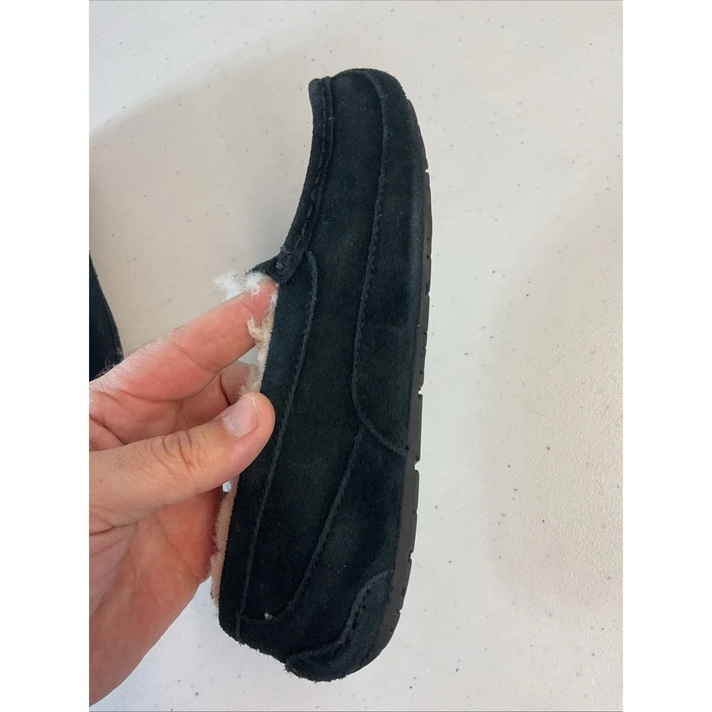 UGG Ansley Slipper Suede Kid Youth 3 BlackShearling Lining Slip‎ On Driver